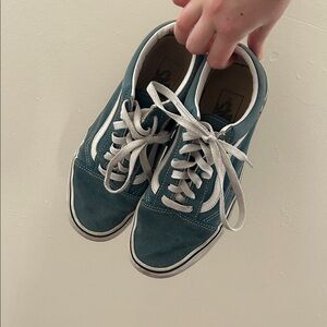 Teal and White Vans